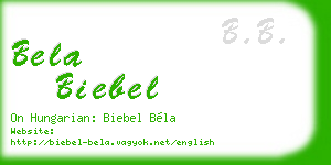 bela biebel business card